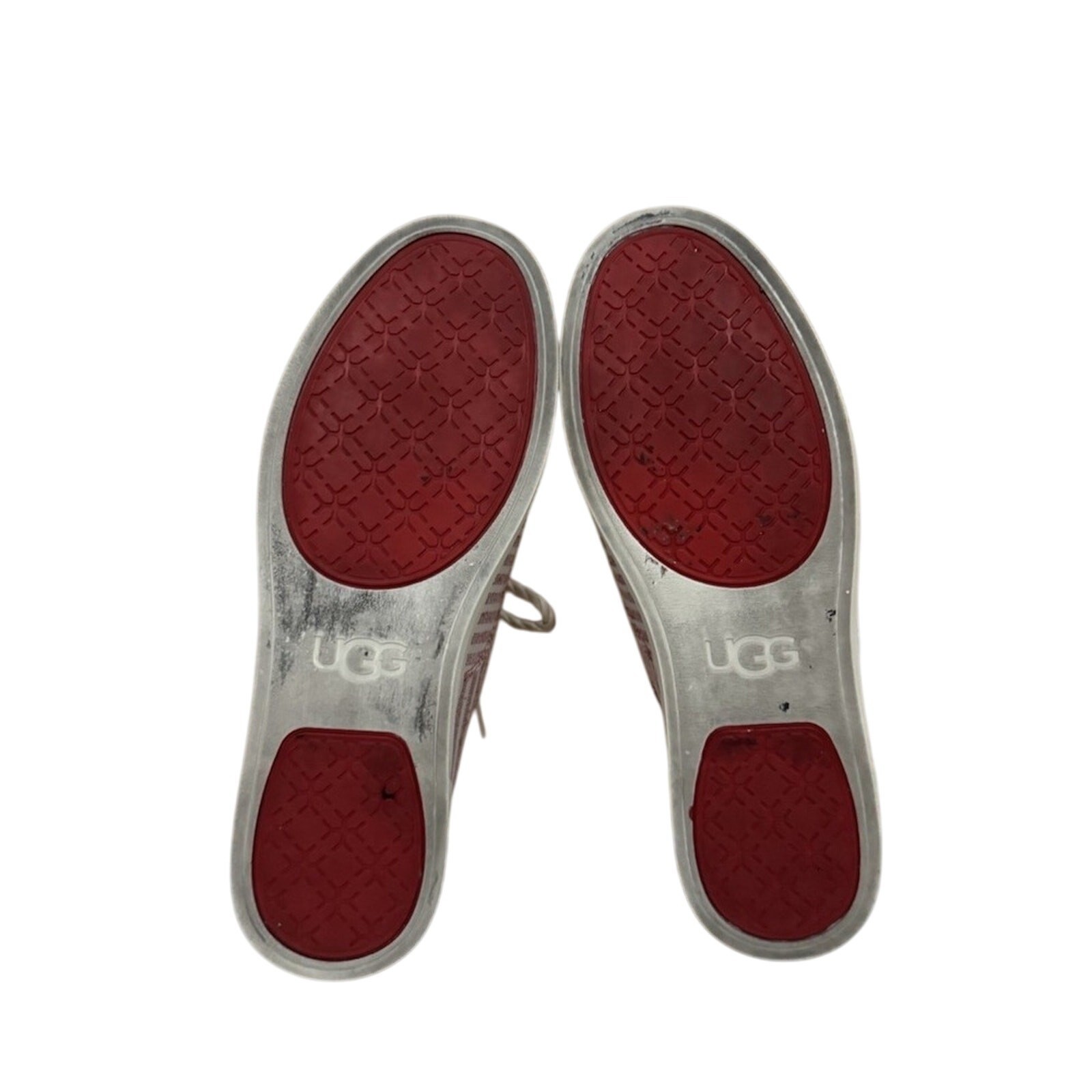UGG Striped Canvas Sneakers Red White Women's Size 8 Casual Shoes