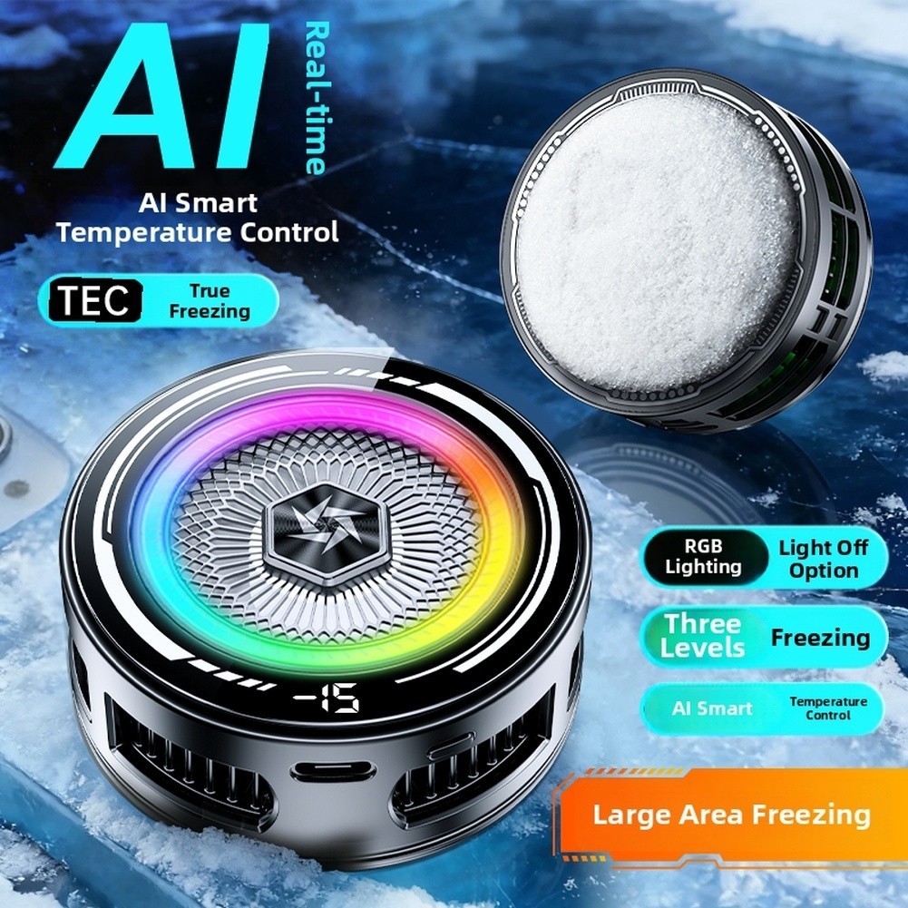 Magnetic Phone Cooler Featuring AI Cooling Standard Forced Modes and RGB Light