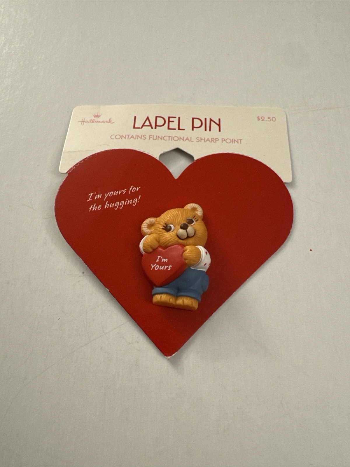 Hallmark Pin Bear Hugging Heart  Valentine’s MM51