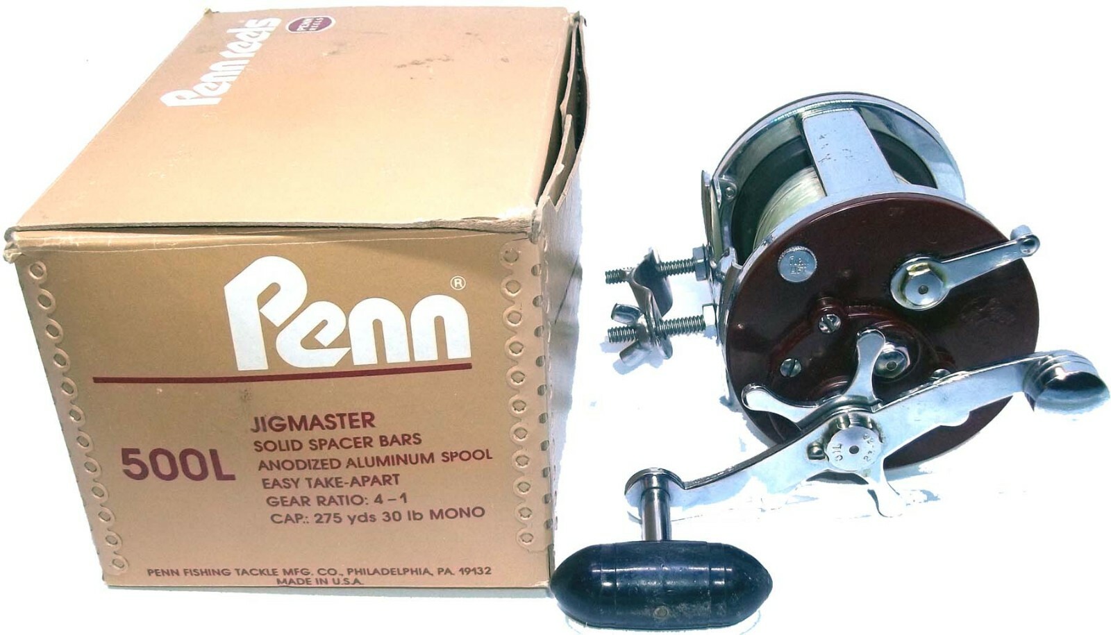 VINTAGE PENN 500L JIGMASTER SALTWATER REEL IN ORIGINAL BOX MADE IN USA