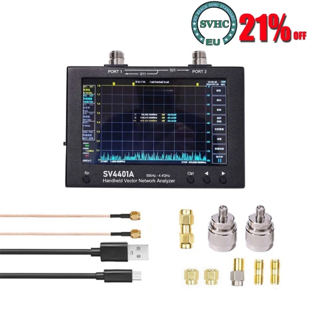 IPS Touch LCD 50KHz ~4.4GHz Vector Network Analyzer HF VHF UHF Antenna Analy