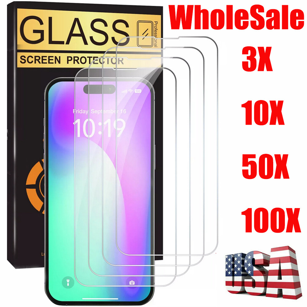 Wholesale Bulk Tempered Glass Screen Protector for iPhone 17 16 Pro Max 15 14 13