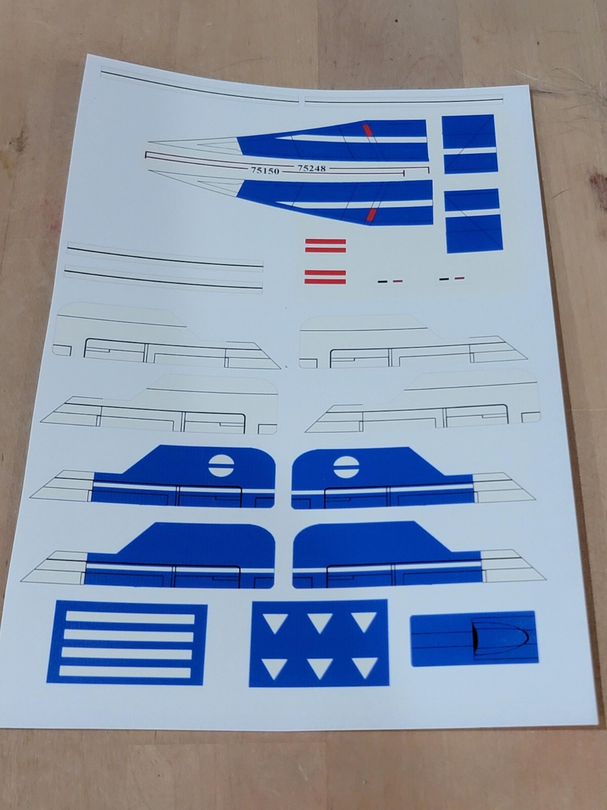 Custom Rebels Blue A-wing 1 Sticker Sheet fits Star Wars 75150 75175 75248