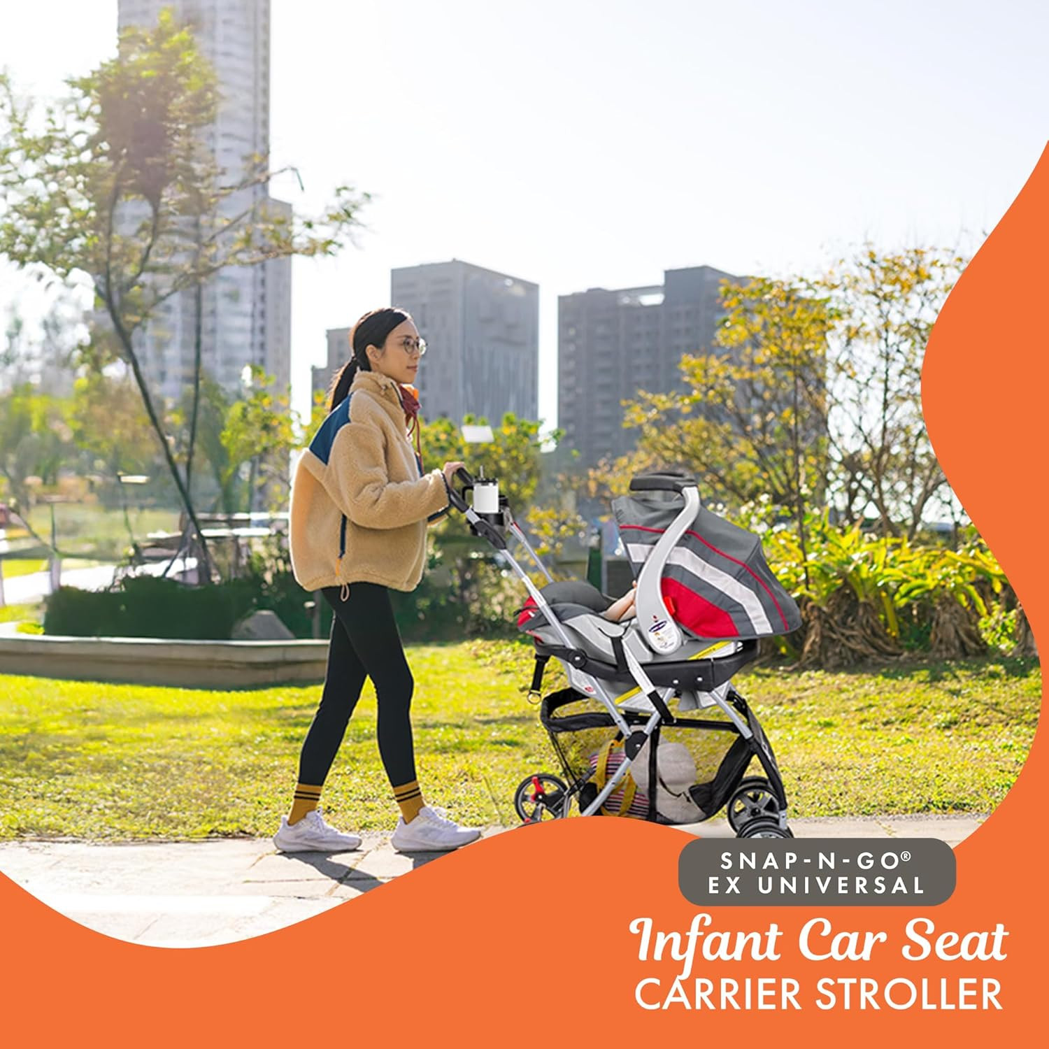 Snap N Go EX Polyester Lightweight Foldable Universal Single Infant Car Seat Car