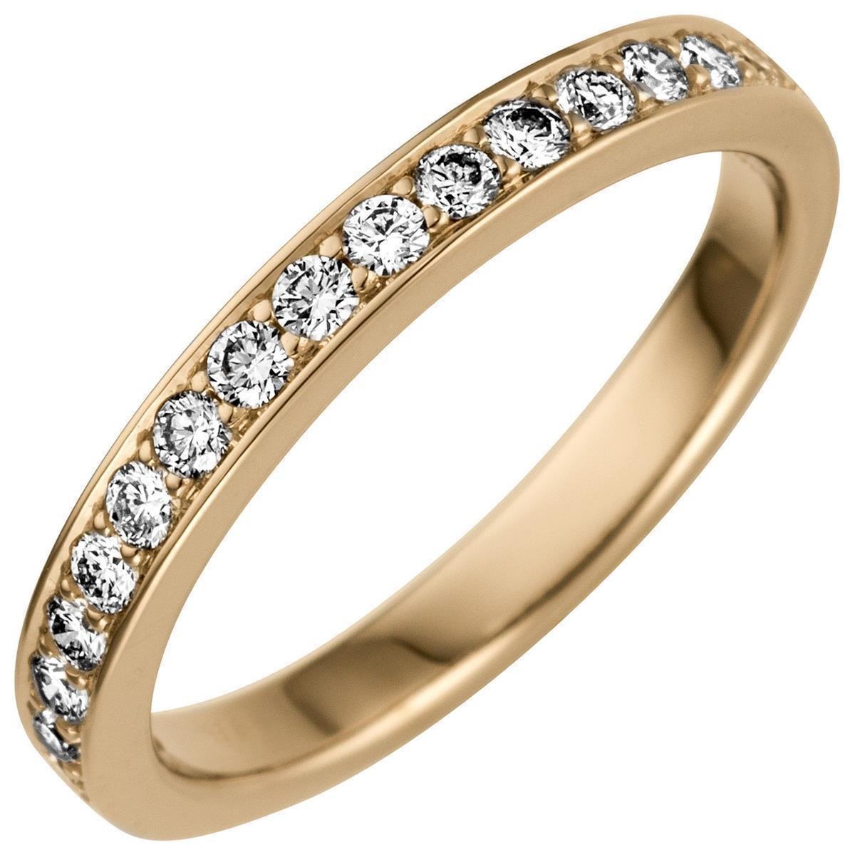 Jobo ladies' ring 585 gold yellow gold 17 diamonds brilliant 0.50ct. Diamond Ring RW