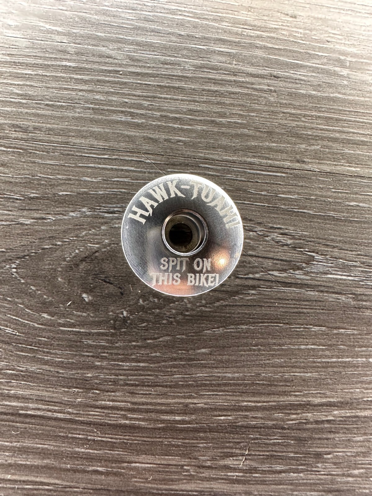 Hawk Tuah Spit On This Bike Stem Top Cap 1 1/8" Silver