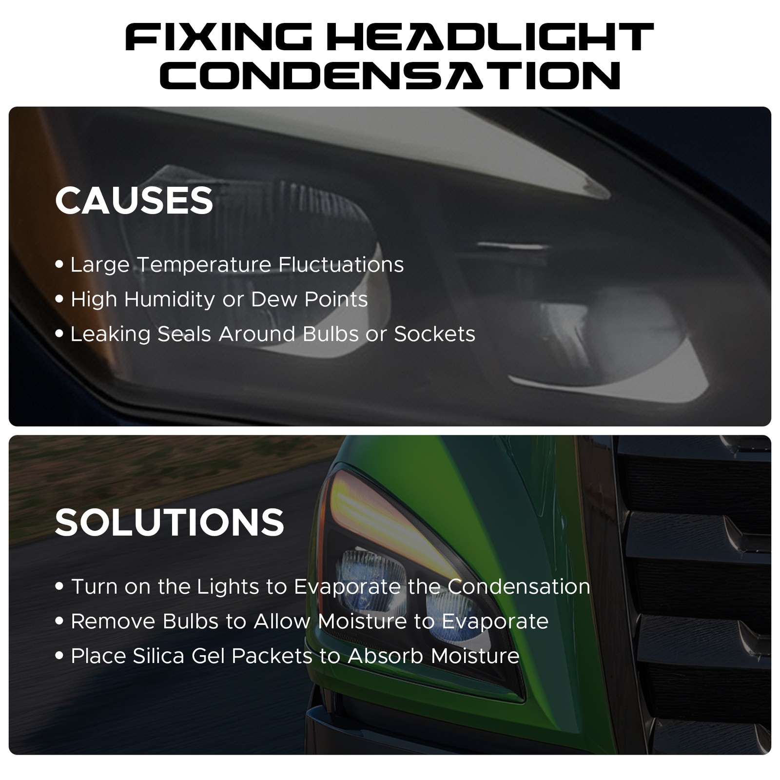 Full LED RH Headlight Replacement for 2018-2025 Freightliner Cascadia w Bulbs