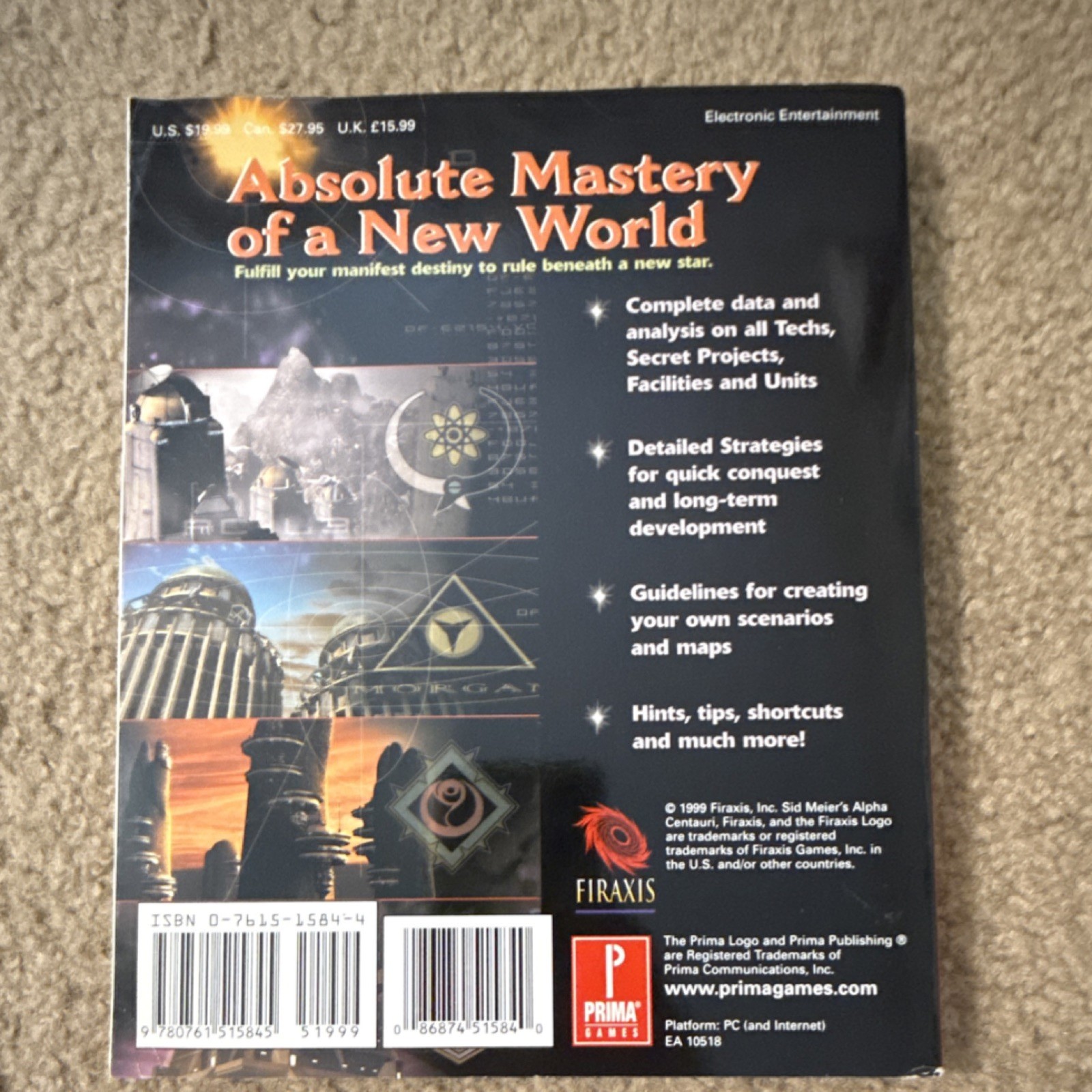 Prima Games Sid Meier's Alpha Centauri Strategy Guide Full-Color Map Poster 1999