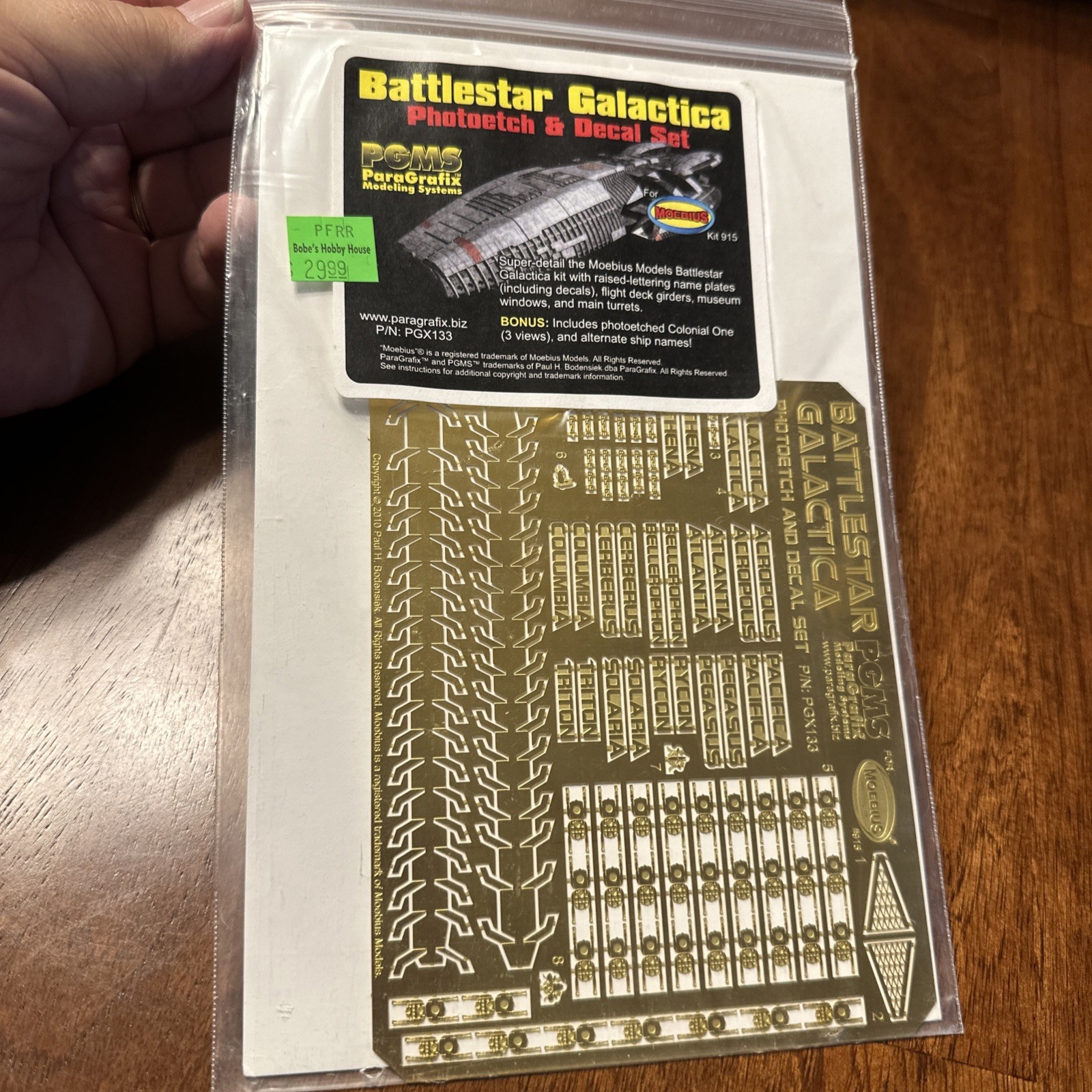 Paragrafix 133 Battlestar Galactica Photoetch & Decal Set For Moebius 915