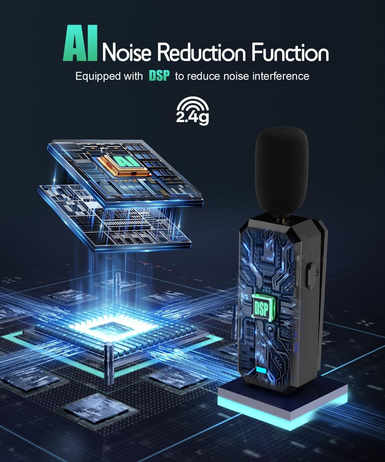 35W Power Voice Amplifier with Bluetooth Wireless Lavalier Microphone, Portable
