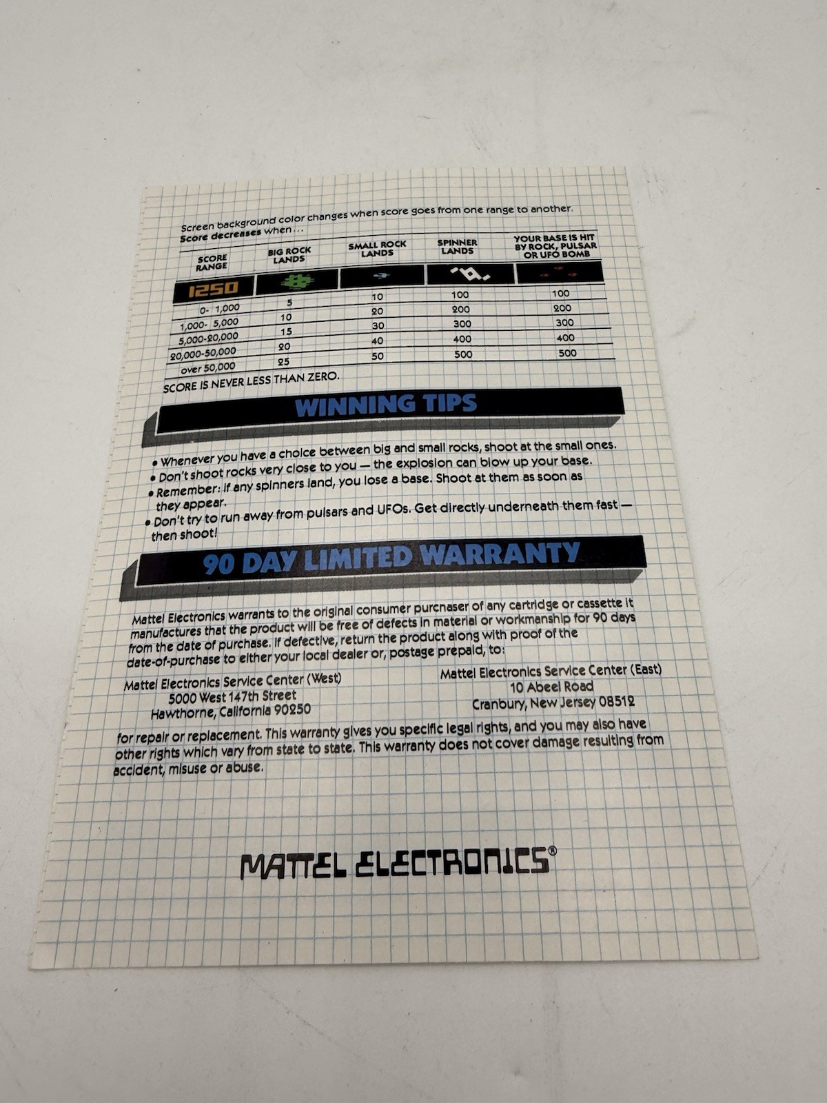 Atari 2600 Instruction Manual Astroblast