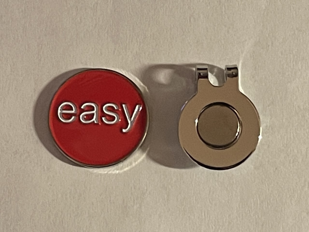 'That Was Easy' EASY Button 1" Coin Style Golf Marker With Bonus Hat Clip