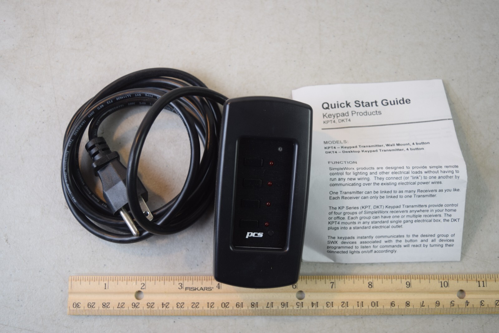 Simple Worx KPT-4 Keypad Transmitter Wall Mount 4 Button 120 V 60Hz