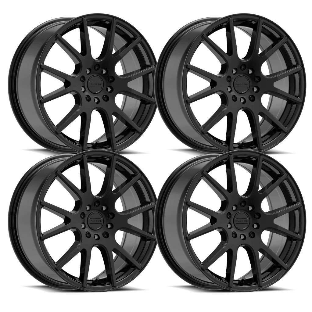 (Set-4) Raceline Intake Gloss Black 15X7 4X100/4X108 +40mm wheels rims 15 inch