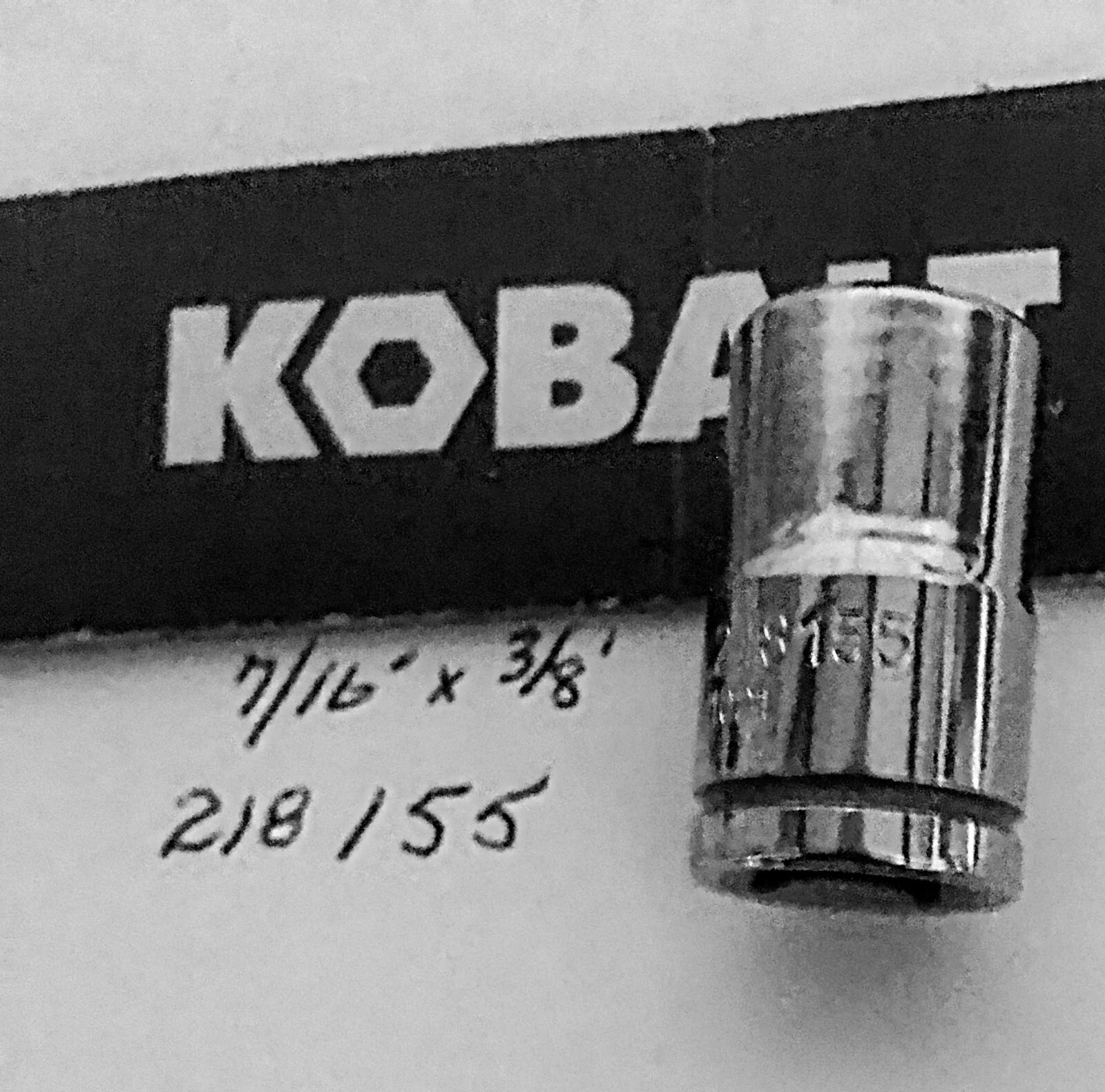 Kobalt 7/16" x 3/8" Dr Standard Chrome Socket  12 Pt  # 218155 Free USA Shipping