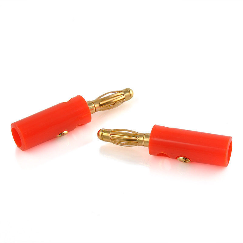 100 Pcs 4mm Gold Plated Audio Speaker Wire Cable Screw Banana Plug Connector