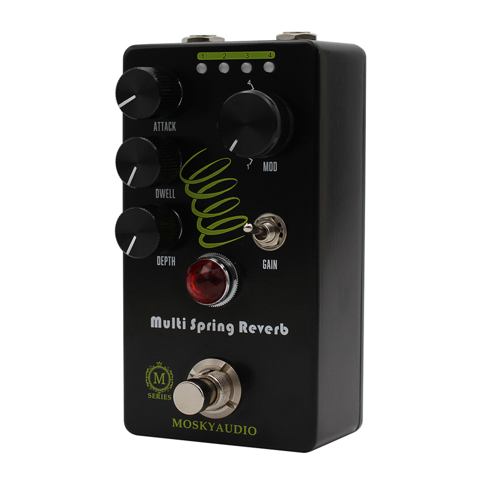 MOSKYaudio Multi Spring Reverb Guitar Bass Effect Pedal 4 Models True Bypass