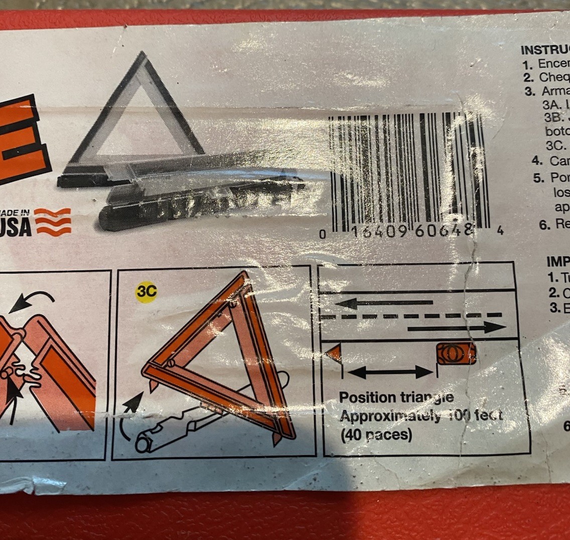 Sate-Lite Auto Safe Safety Triangle With Case