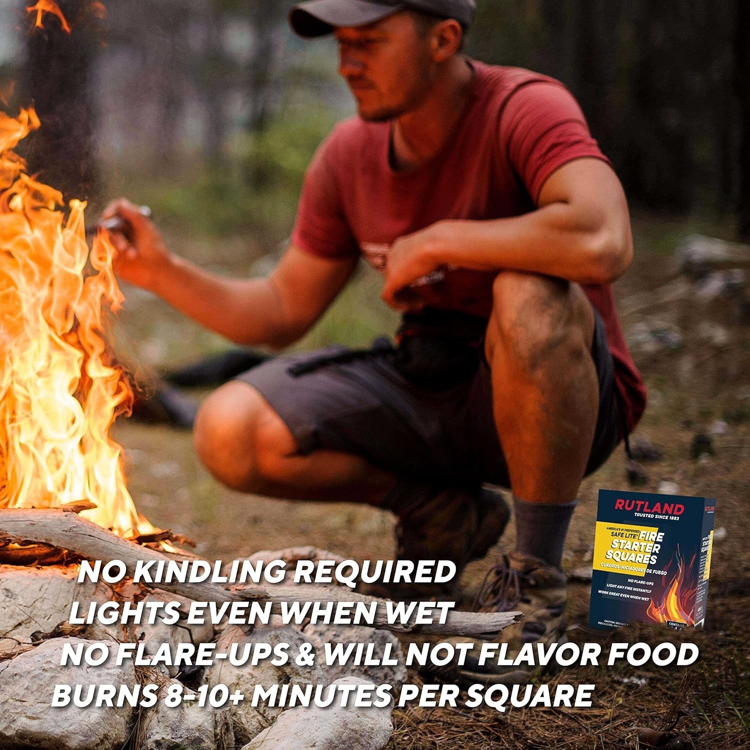 144pc Fire Starter Squares Odorless Charcoal Lighter for Grill Campfire & Pit