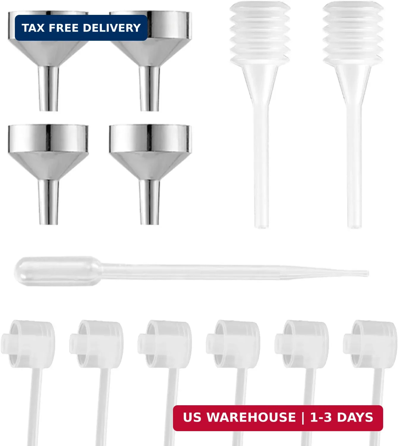 13Pcs Perfume Dispenser Tool - Replacement Pump, Funnel, Pipettes & Dropper for