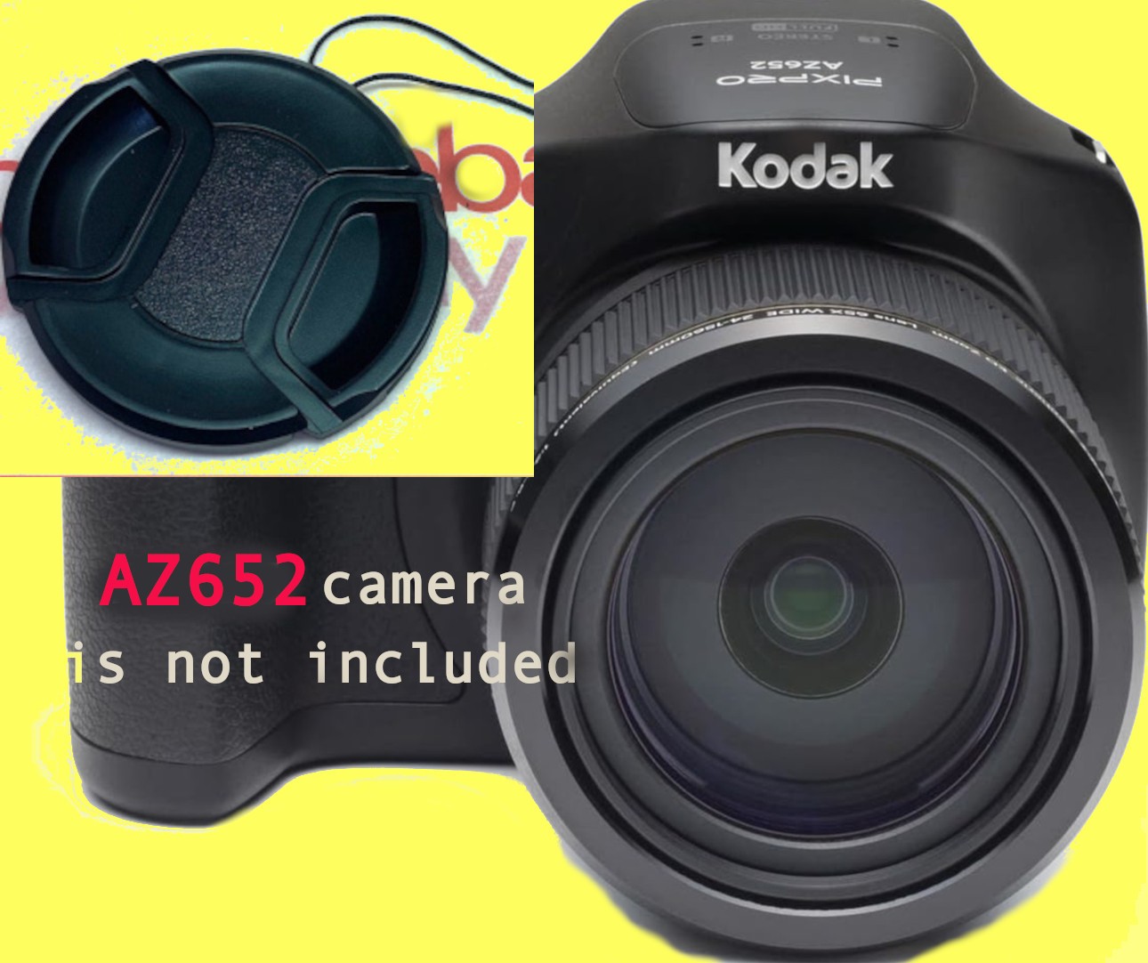 For AZ652: LENS CAP fits KODAK PIXPRO AZ652 AZ 652 CAMERA+Attached HOLDER!