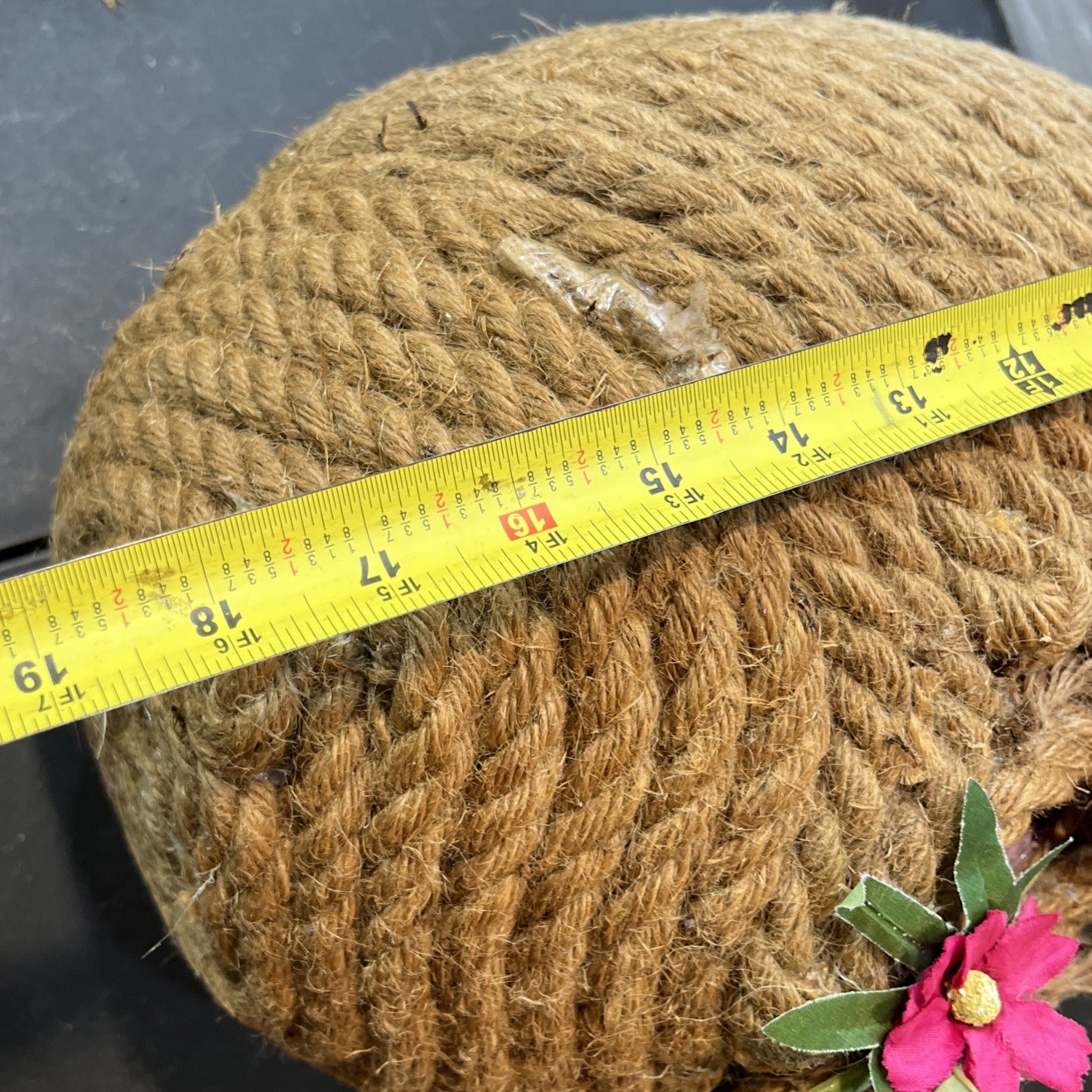 Large Primitive Rope Beehive Skep Farmhouse Decor 18” Rustic 18x10