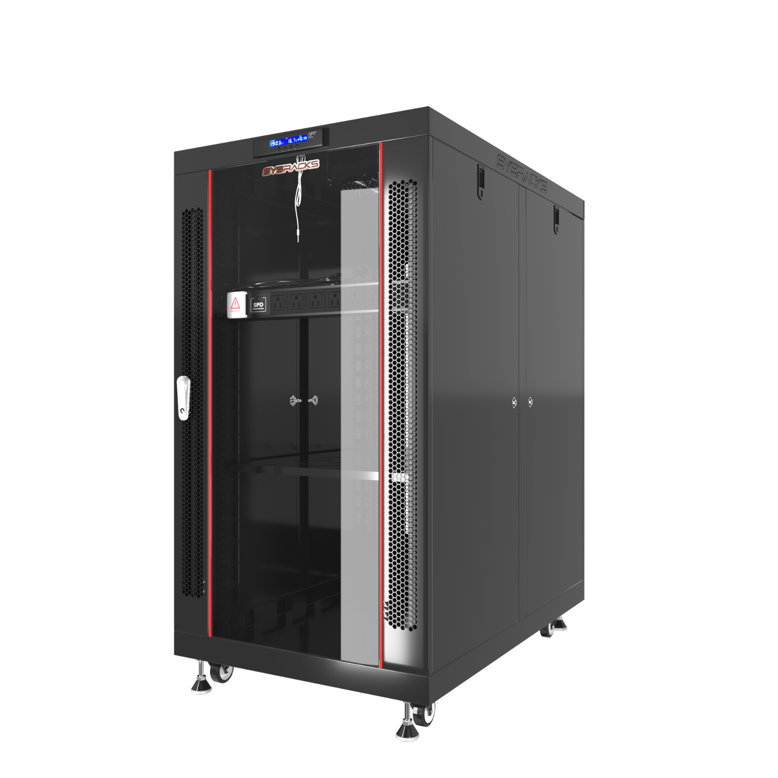 18U Server Rack Cabinet Premium Network Enclosure 35" Depth Data Cabinet wheels