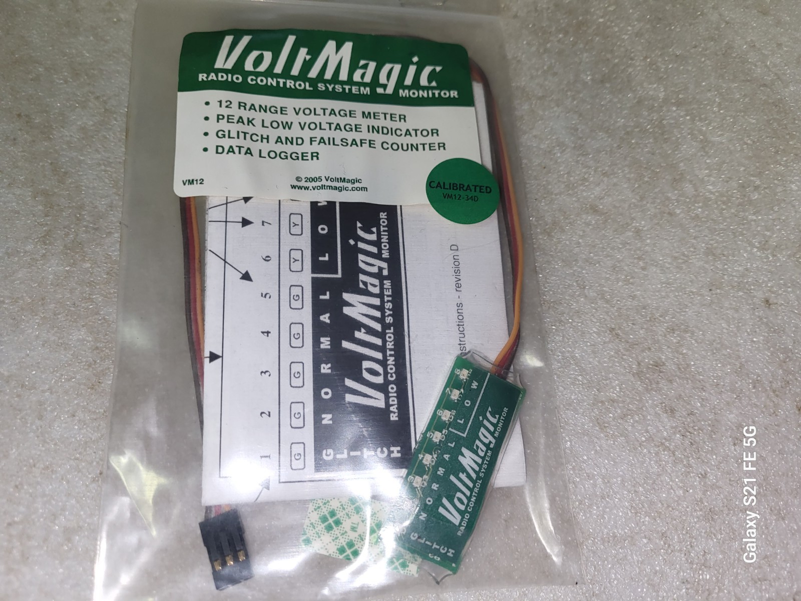 Volt Magic Radio Control System Monitor R/C Airplanes VM12 Voltage Meter