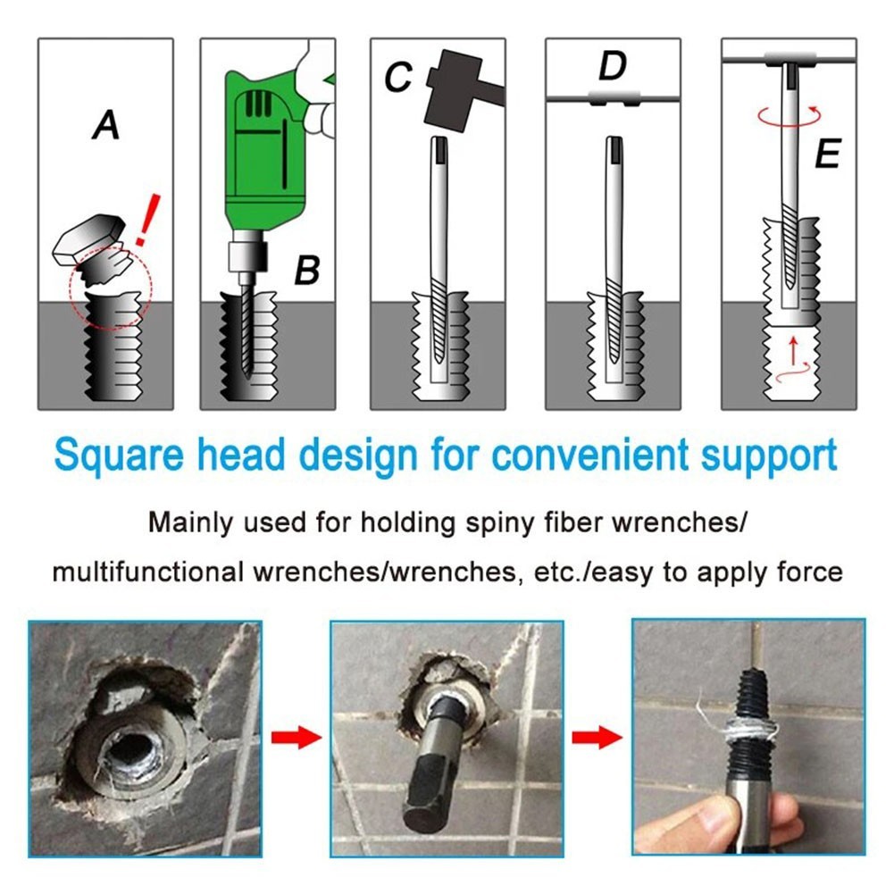 5 Pcs Damaged Broken Screw Remover Extractor Easy Out Drill Bits Remover Tools