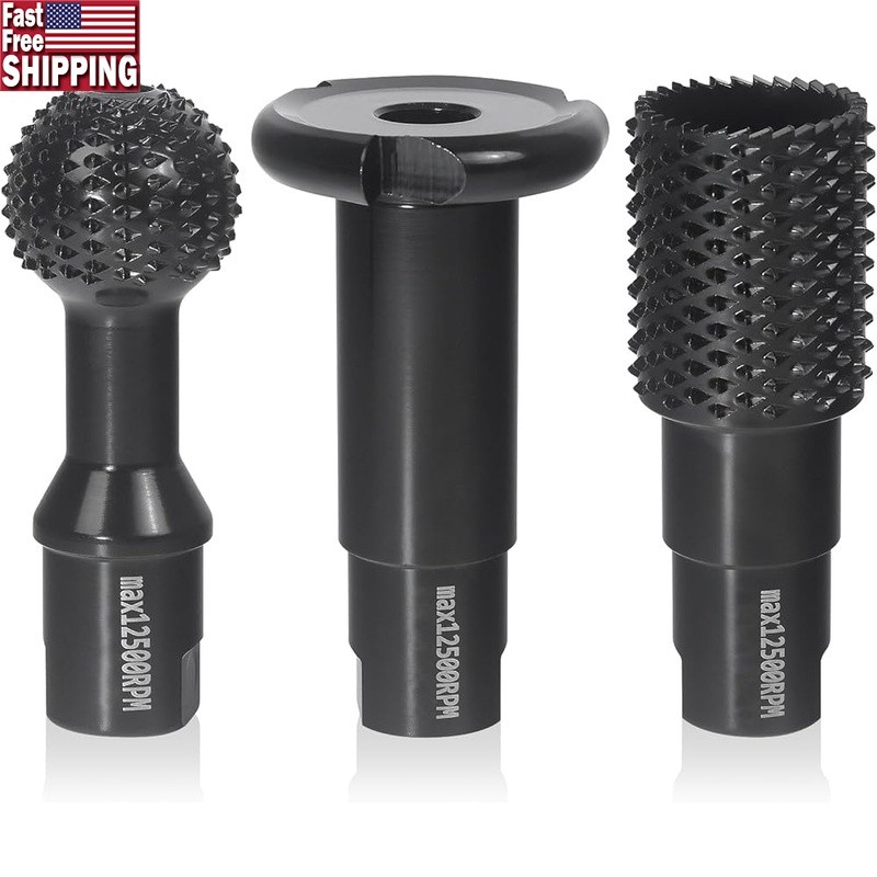 3 PCS Upgraded Wood Grinder Ball Gouge Angle Grinder 5/8-11 Thread Tools New