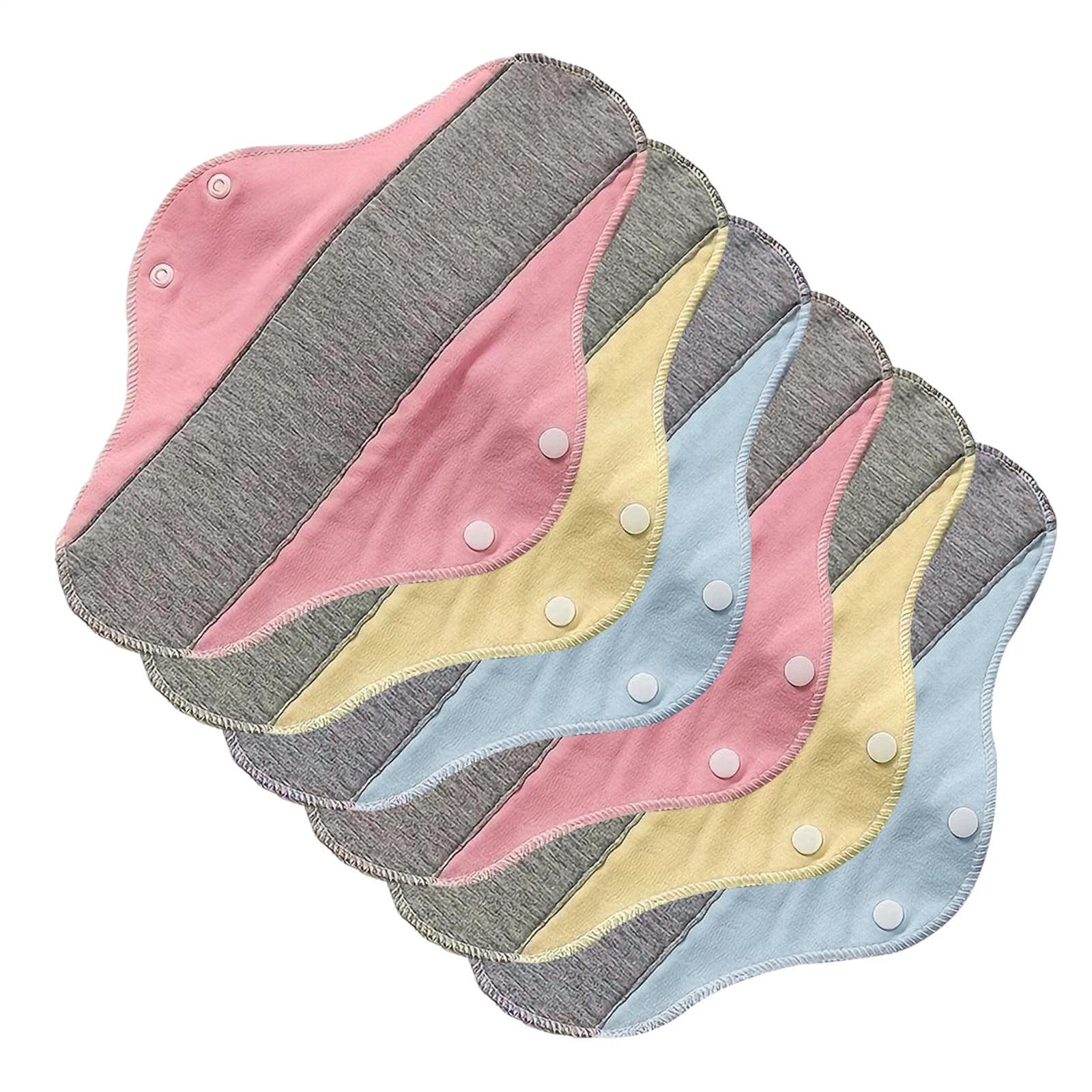 6pcs Women Menstrual Pads Reusable Panty Liners Sanitary Bamboo Washable Cloth