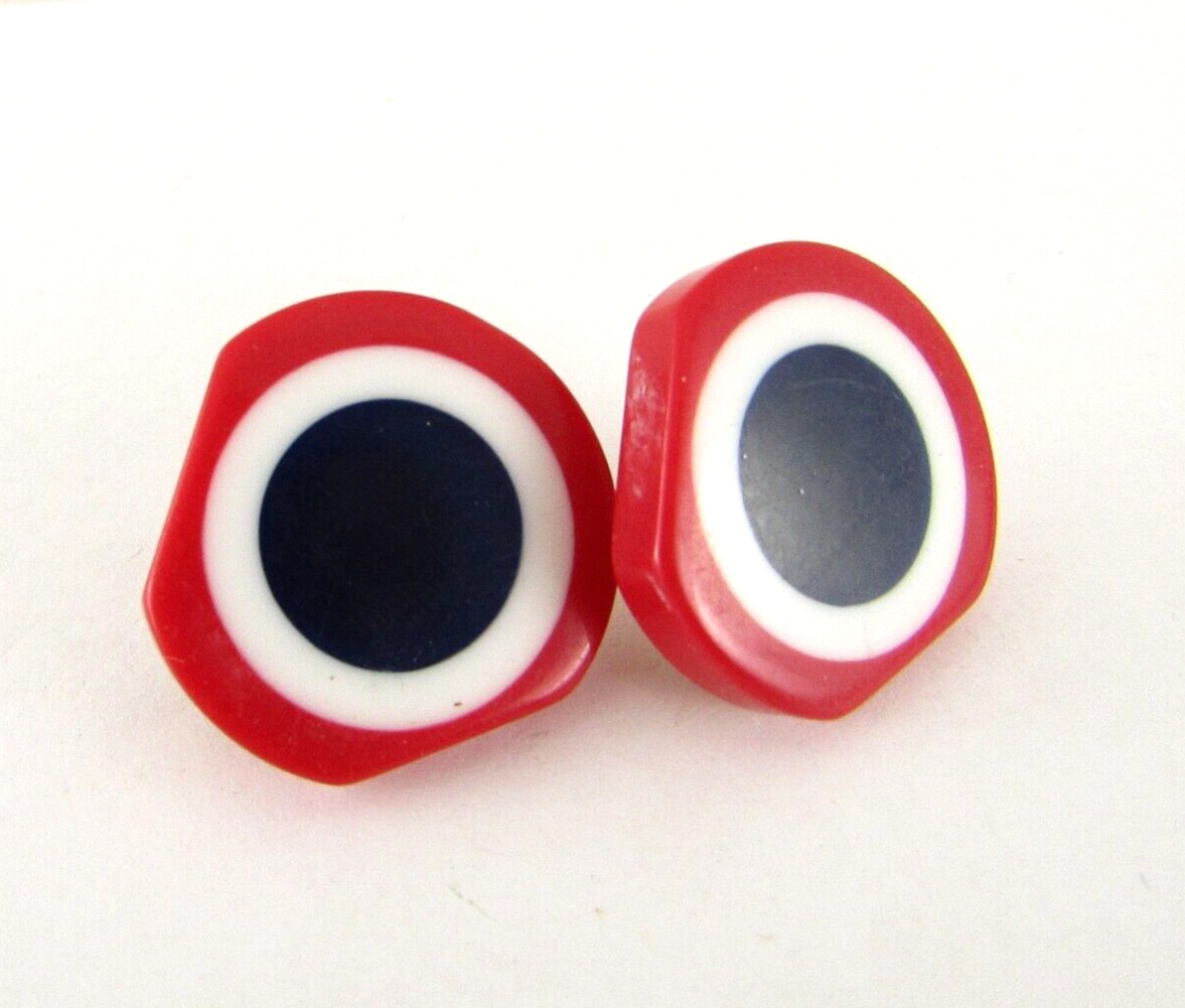 Vintage Retro Red White Blue Clip On Earrings