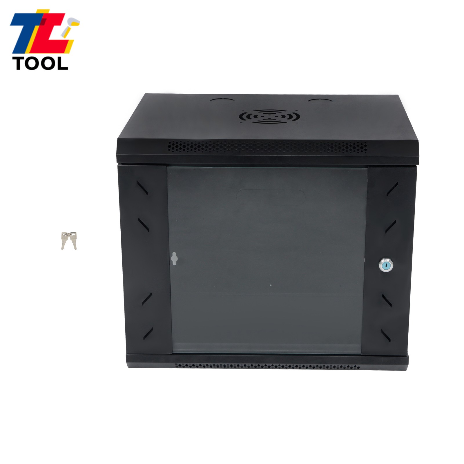 9U Network Cabinet 15.5" Deep Wall Mount, Secure Access & Ventilated Panels