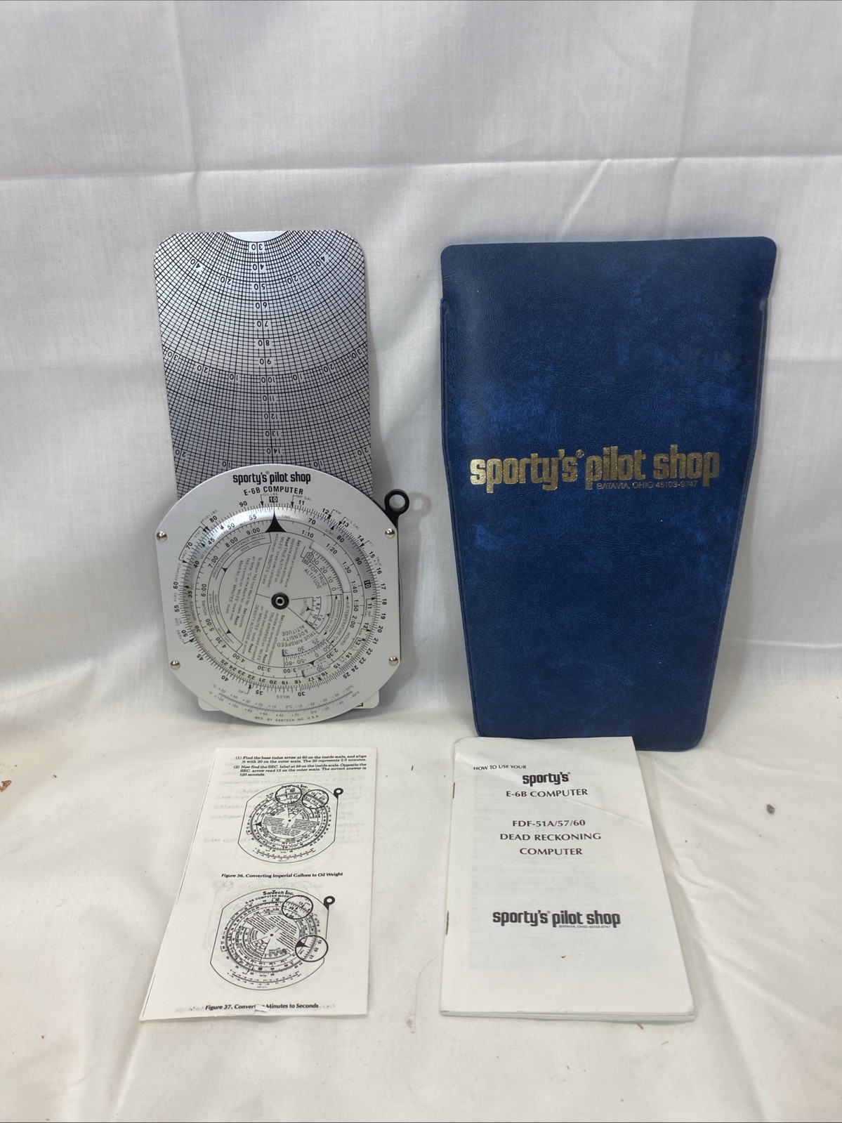 VINTAGE RARE ASA E6-B FLIGHT COMPUTER By Santech Inc  W/ Case And Instructions.