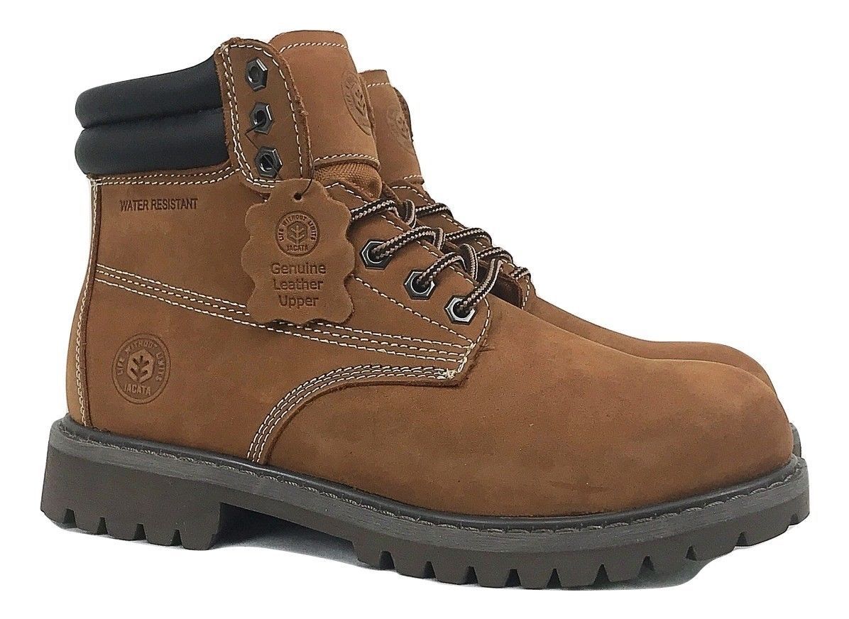 Men's Work Boots Genuine Leather Water Resistant Wheat Black Brown 8601 Wide