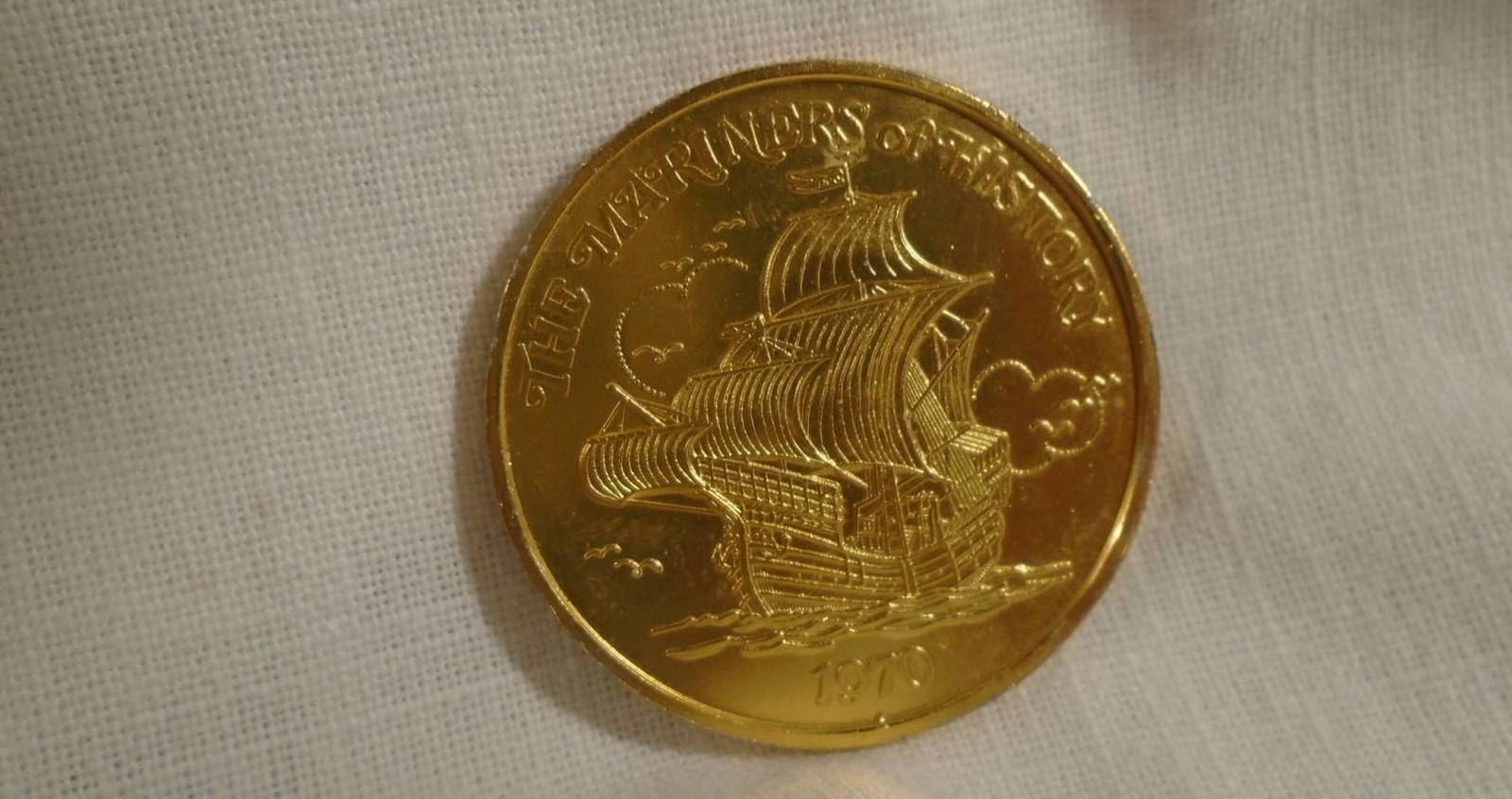 1970 Washington D.C. Mariners of History Krewe Mardi Gras Ball Gold Tone Coin