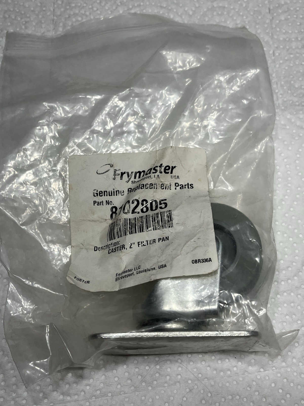 8102805 Frymaster Caster, 2 Filter Pan Genuine OEM Par FM8102805