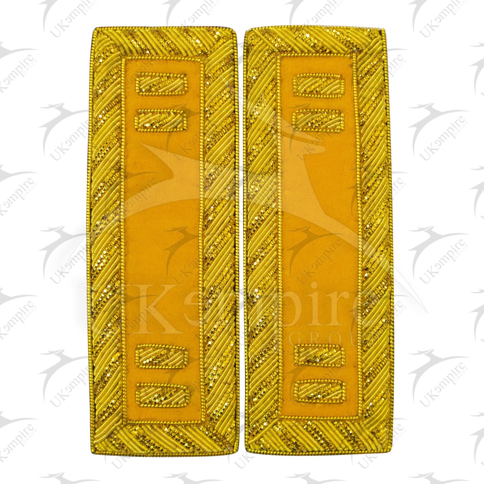 Civil War US Officer Shoulder Boards Captain (two bars) Cavalry Yellow