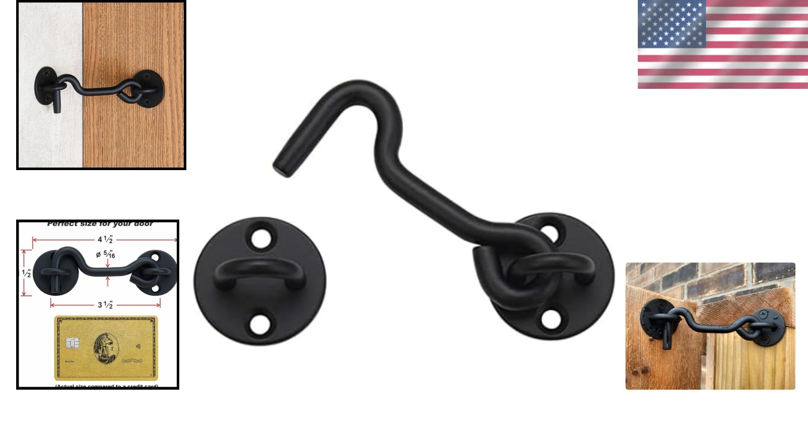 Durable 4” Metal Locking Latch - Elegant Privacy Solution for Sliding Doors