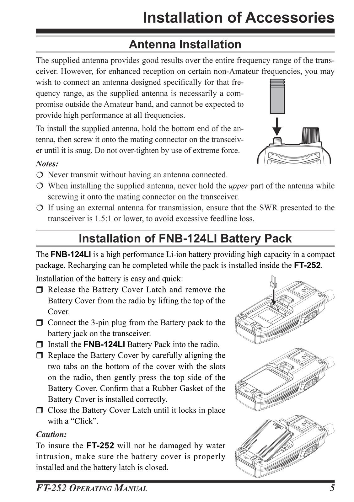 Yaesu FT-252 — Operating Manual Guide Documentation — 68 Pg — Half Size 5.5x8.5