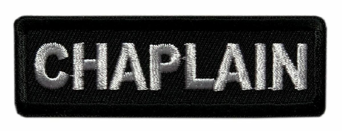 Chaplain Embroidered Iron on Sew on Patch (3.0 X 1.0 CH-2)