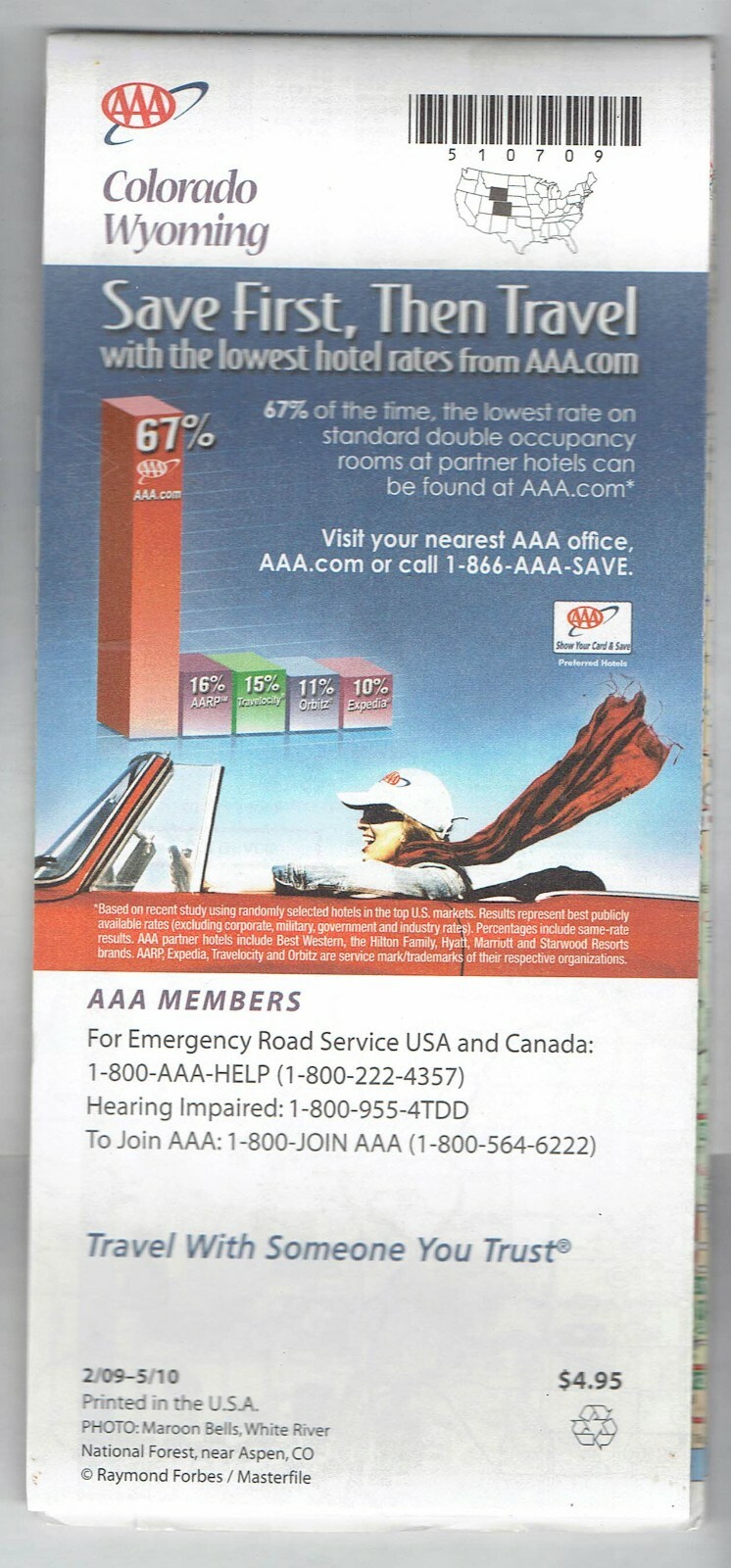 2009 AAA Map Colorado Wyoming