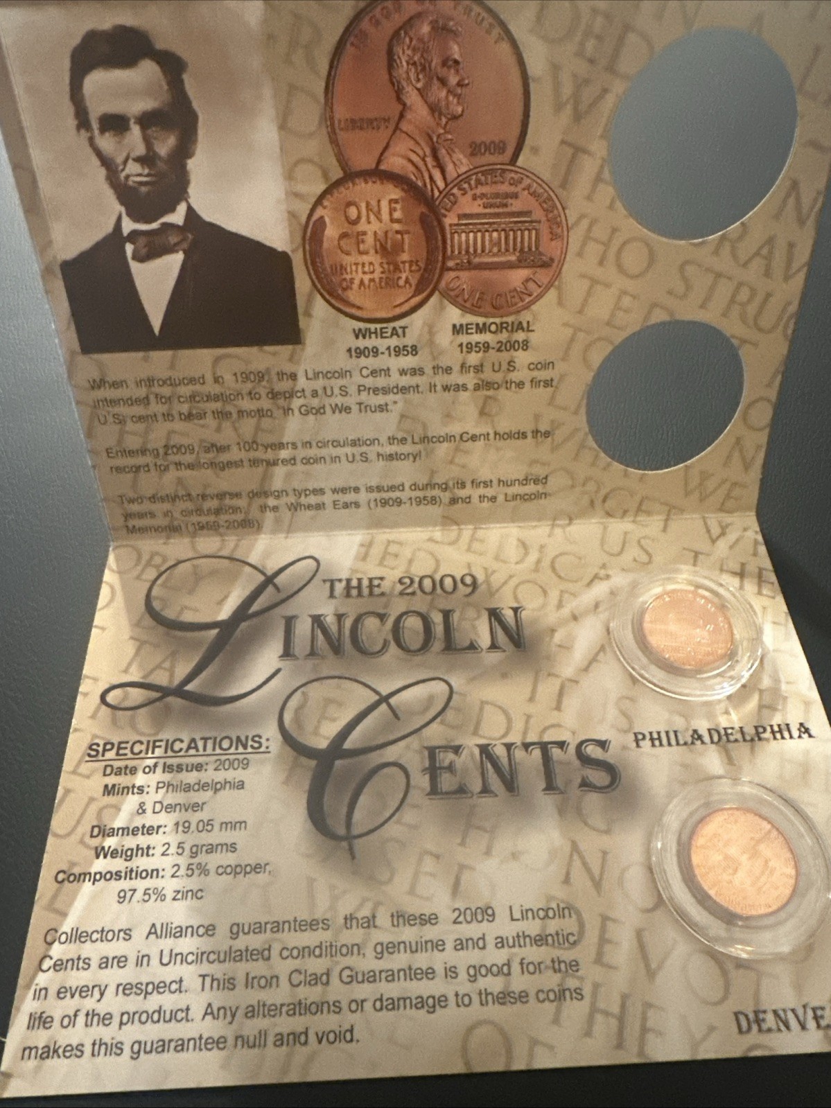 2009 Lincoln Bicentennial, P & D, Uncirculated, Cents, Case.