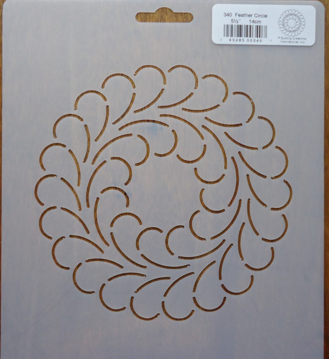 Stencil Quilting Feather Circle 340 5 1/2" 14cm crafts QC template sew quilt