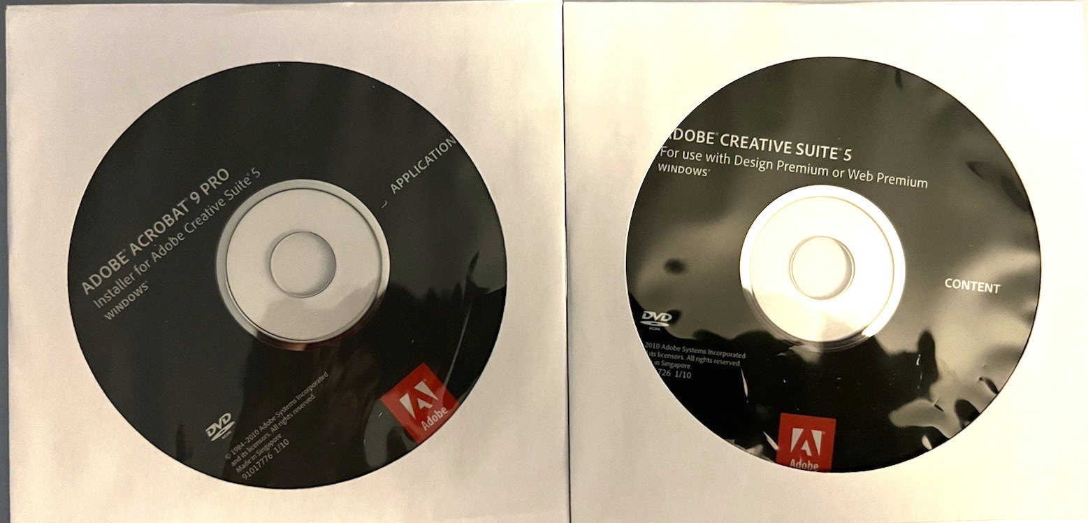 Adobe Creative Suite 5 Design Premium Windows CS5 Student & Teacher w/Serial No.