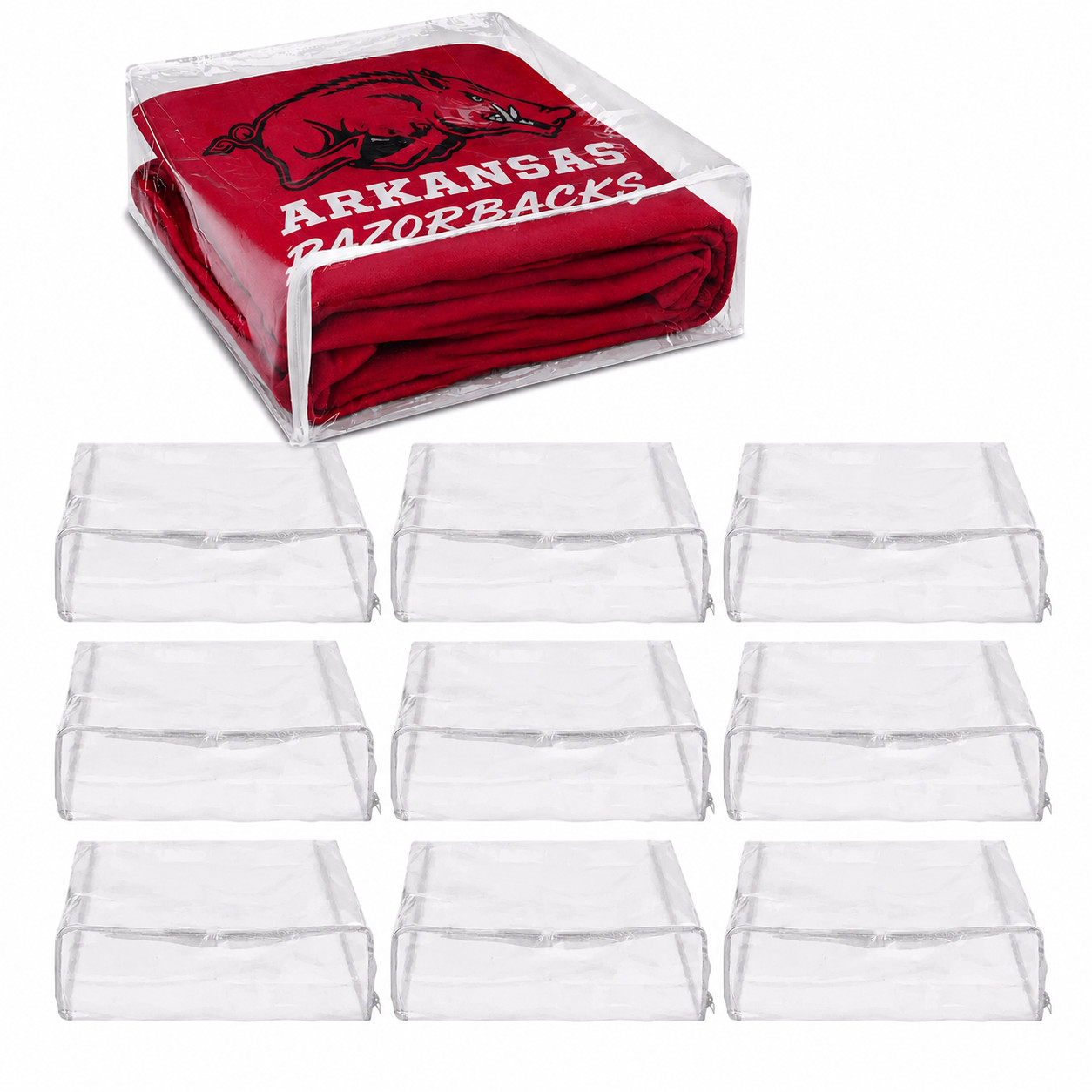 10Pc Blanket Storage Bags Clear Zippered Vinyl Clothes Home Organization 15X18X8