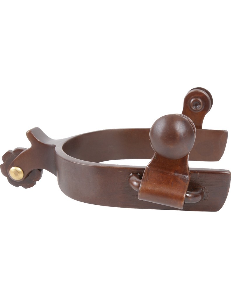 Classic Equine Spurs Kids 5/8 Band 1 1/4 Shank Iron Brown SPUR58KP