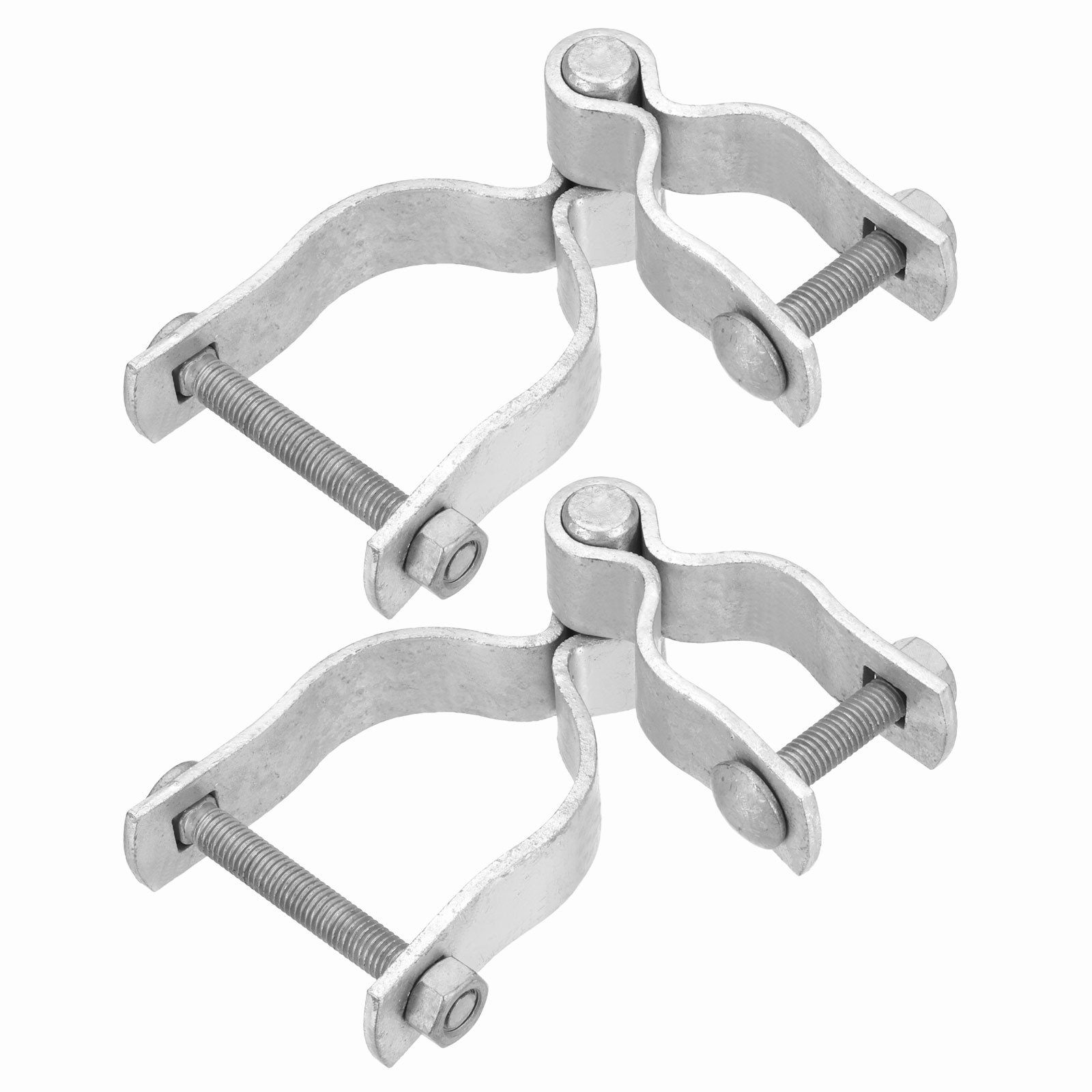 2Pcs 1-3/8" 2-3/8" Chain Link Fence Gate Post Hinge with Bolt&Nut for Round Pipe