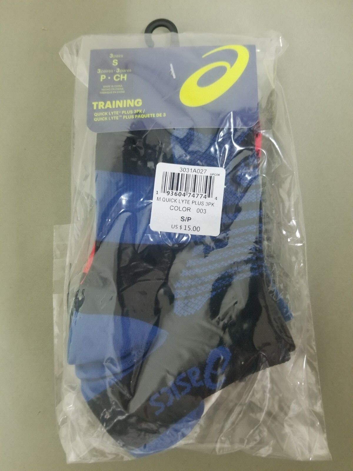 New Asics Womens Training 3 Pk. Quick Lyte Low Cut Socks.