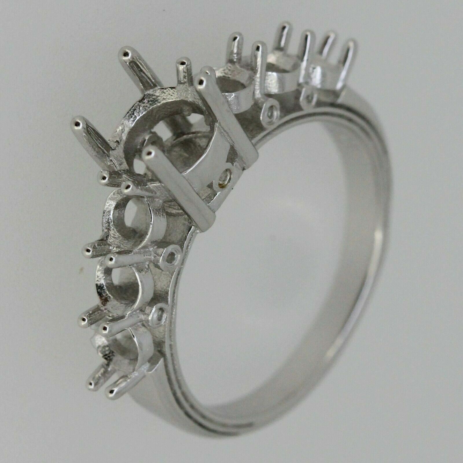Sterling silver Semi Mount Ring Setting Round RD 7x7mm & RD 4x4mm